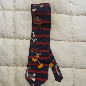 Warner Bros. Looney Tunes Striped Tie - Red and Blue.